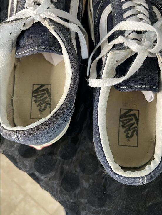 VANS Old Skool Dark Navy  Blue/Blue/White Suede Canvas Skate Shoes Men's Size 12 - Picture 8 of 15